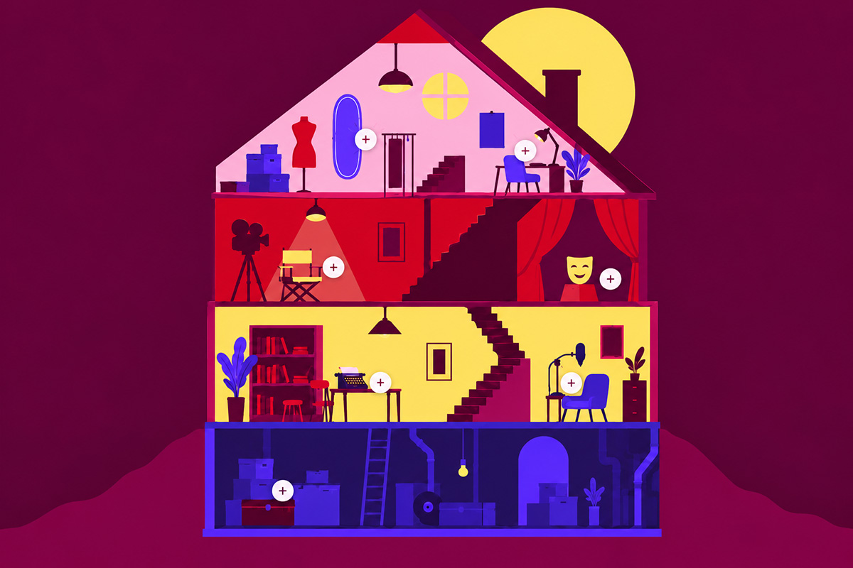 Projectbeeld van het interactieve Huis van Verhalen voor ROSE Stories